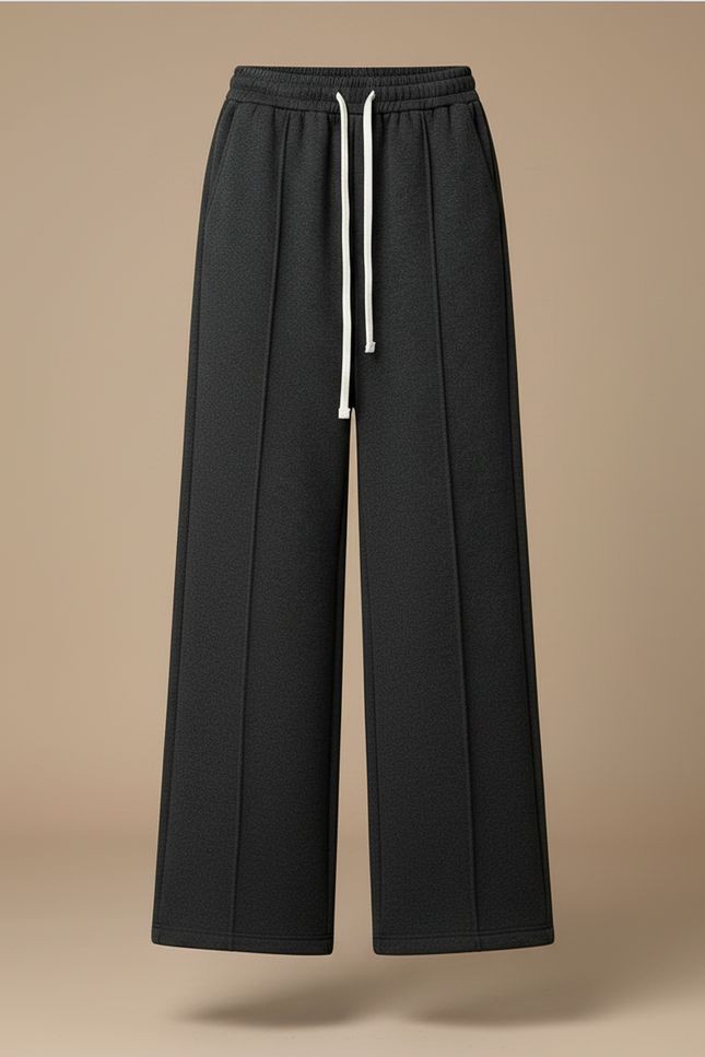 Pantalon Japonais Gris Anthracite Ample Velours Doublé Cordon - vue 3