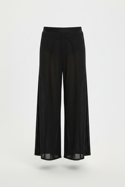 Pantalon Japonais Noir Fluide Ample Fille Maille - vue 3