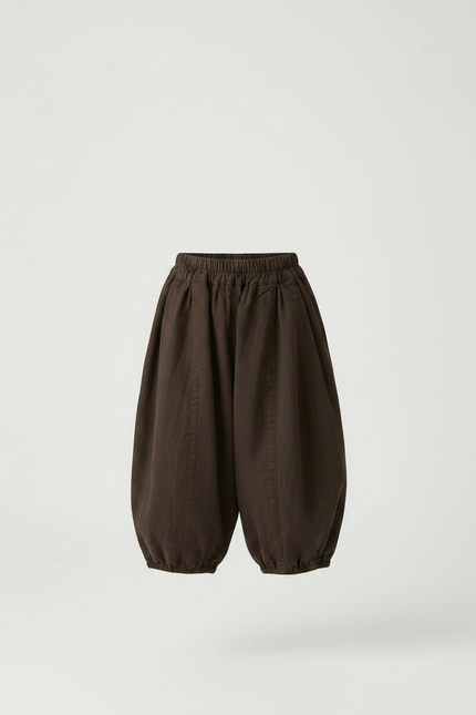 Pantalon Japonais Sarouel Enfant Marron Ample Coton - vue 3