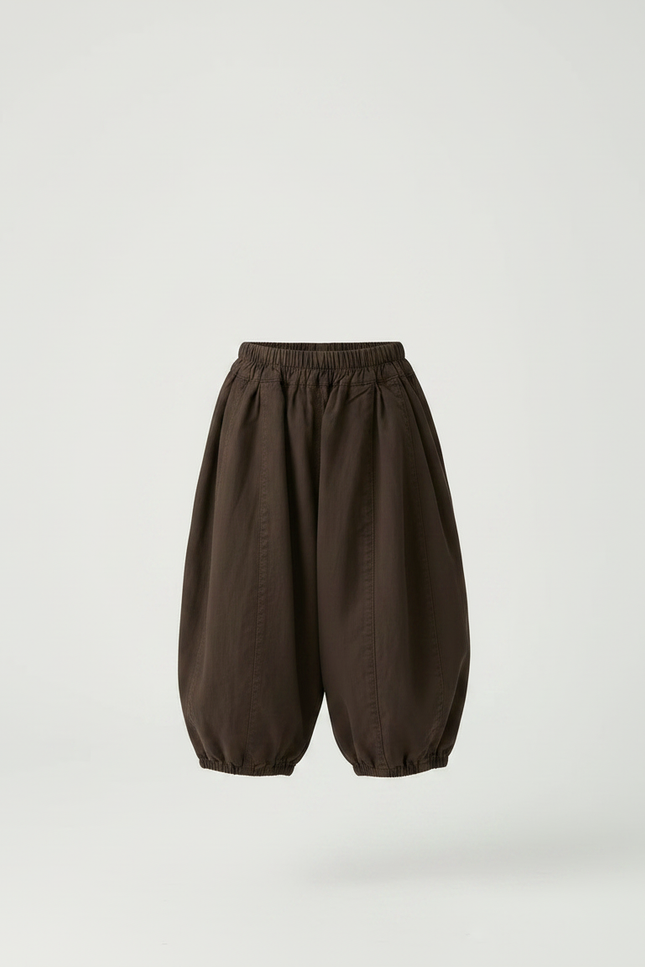 Pantalon Japonais Sarouel Enfant Marron Ample Coton - vue 3