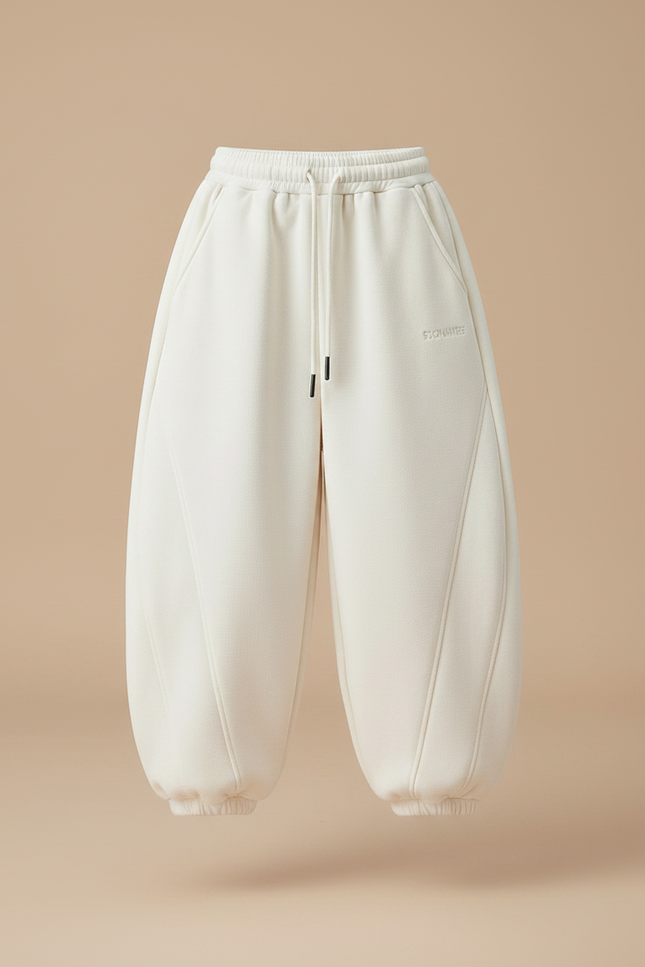 Pantalon Japonais Crème Bouffant Ample Molleton Confortable Fille - Beige - vue 3