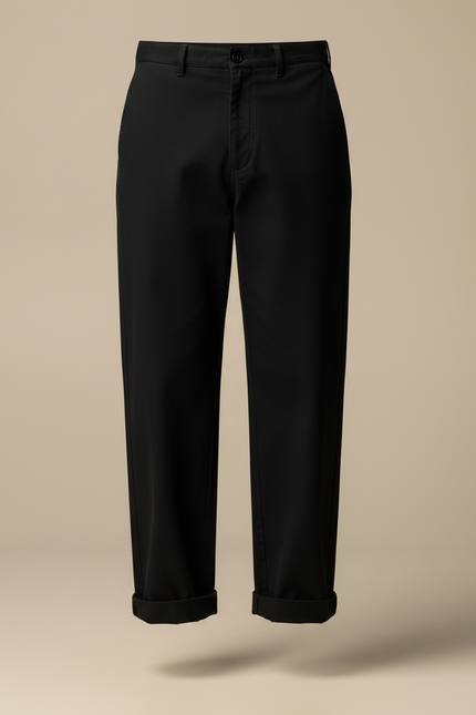 Pantalon Japonais Homme Noir Ample Coton - Gabardine - vue 3