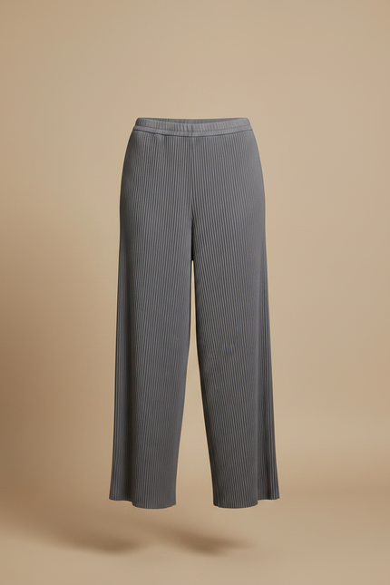 Pantalon Japonais Plissé Ample Fluide Gris Femme - Polyester - vue 3