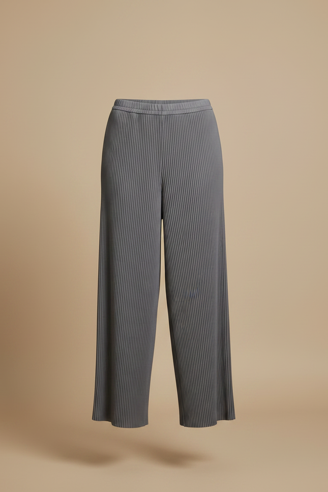 Pantalon Japonais Plissé Ample Fluide Gris Femme - Polyester - vue 3