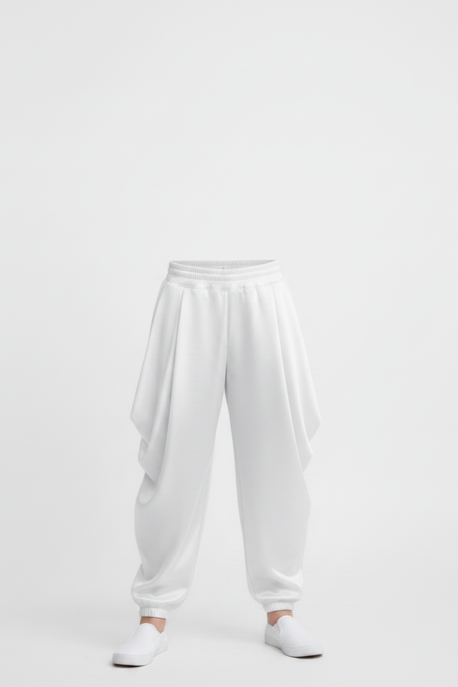 Pantalon Japonais Blanc Satiné Ample Garçon Danse - vue 3