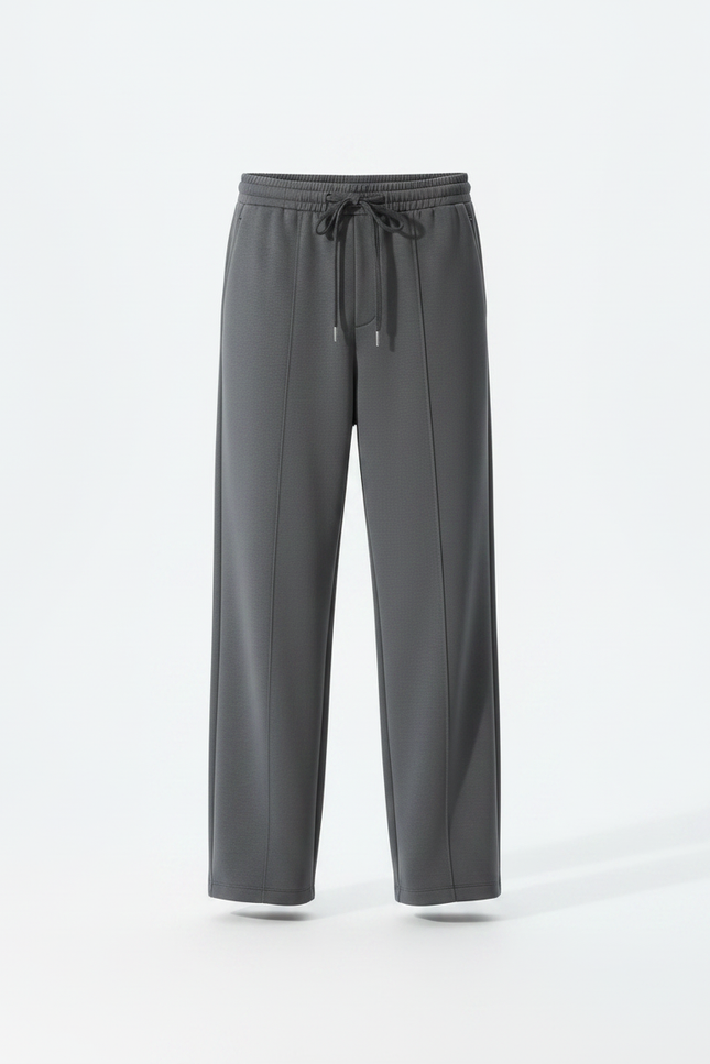 Pantalon Japonais Gris Anthracite Ample Fluide Sportif - Molleton - vue 3