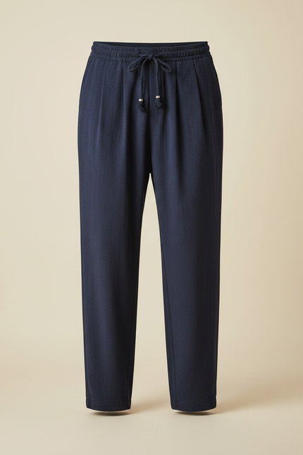 Pantalon Japonais Bleu Marine Ample Décontracté Léger Fluide - Lin - vue 3