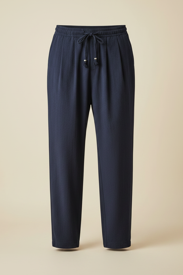 Pantalon Japonais Bleu Marine Ample Décontracté Léger Fluide - Lin - vue 3