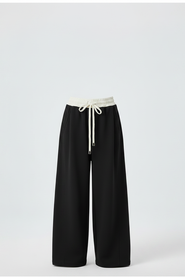Pantalon Japonais Noir Ample Taille Haute Fille - Molleton - vue 3
