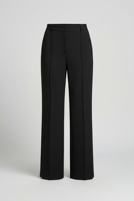 Pantalon Japonais Noir Fluide Élégant Taille Haute Femme - Viscose - vue 3