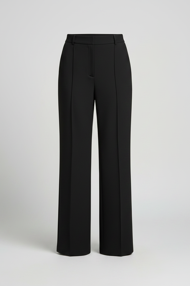 Pantalon Japonais Noir Fluide Élégant Taille Haute Femme - Viscose - vue 3
