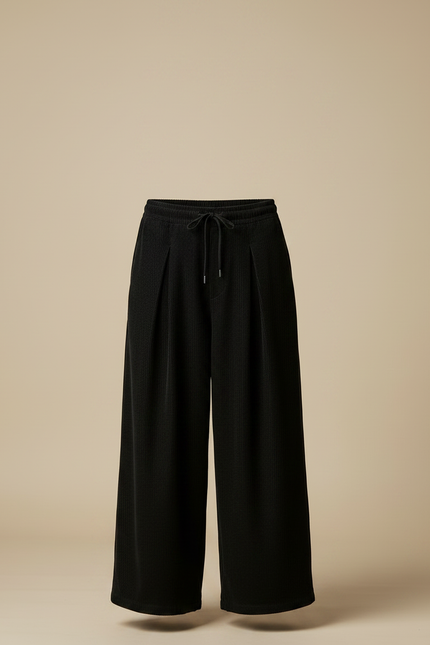 Pantalon Japonais Noir Ample Côtelé Casual Homme - Cordé - vue 3