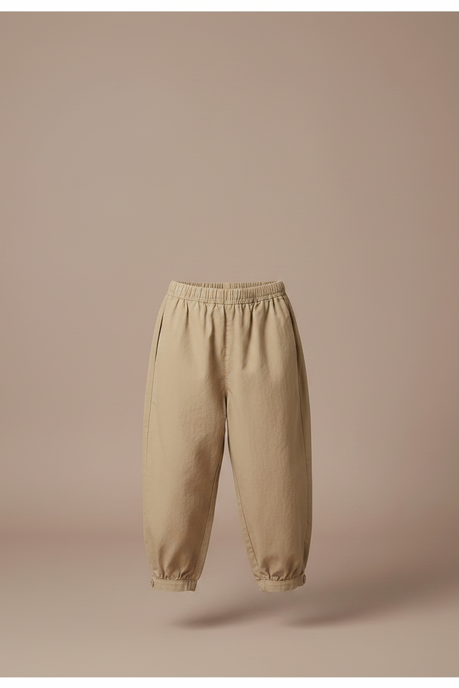Pantalon Japonais Beige Ample Coton Enfant Resserré - vue 3