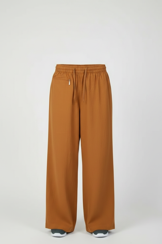 Pantalon Japonais Marron Ample Coton Décontracté Unisexe - vue 3