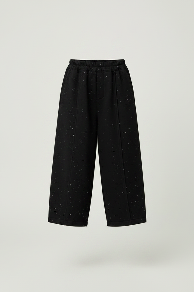 Pantalon Japonais Noir Large Pailleté Hiver Enfant - Molleton - vue 3