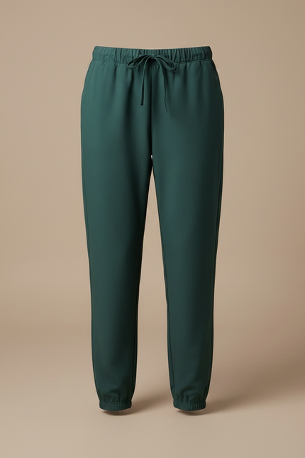 Pantalon Japonais Vert Émeraude Ample Fluide Chevilles Resserrées - Polyester - vue 3