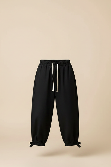 Pantalon Japonais Noir Ample Cordon Décontracté Garçon - Polyester - vue 3