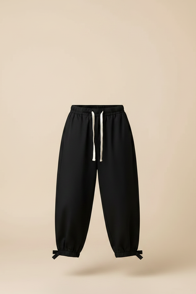 Pantalon Japonais Noir Ample Cordon Décontracté Garçon - Polyester - vue 3