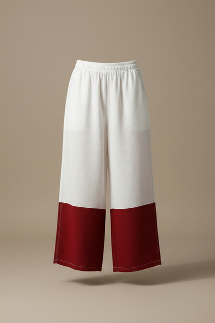 Pantalon Japonais Bicolore Ample Coton Décontracté Femme - Multicolore - vue 3