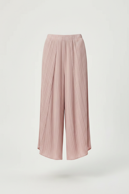 Pantalon Japonais Plissé Rose Fluide Élégant Femme - Polyester - vue 3