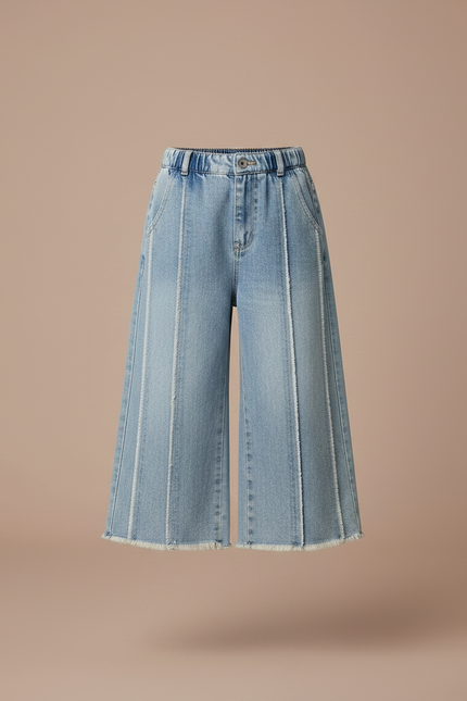 Pantalon Japonais Denim Bleu Ample Fille Décontracté - Jean - vue 3