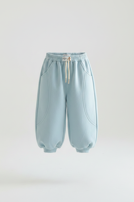 Pantalon Japonais Bleu Molletonné Bouffant Confortable Enfant - vue 3