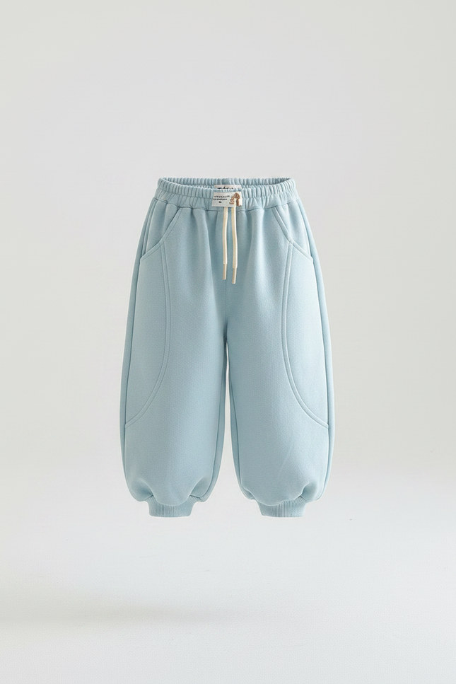 Pantalon Japonais Bleu Molletonné Bouffant Confortable Enfant - vue 3