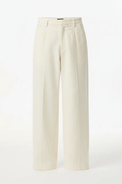 Pantalon Japonais Beige Côtelé Ample Décontracté Homme - Cordé - vue 3