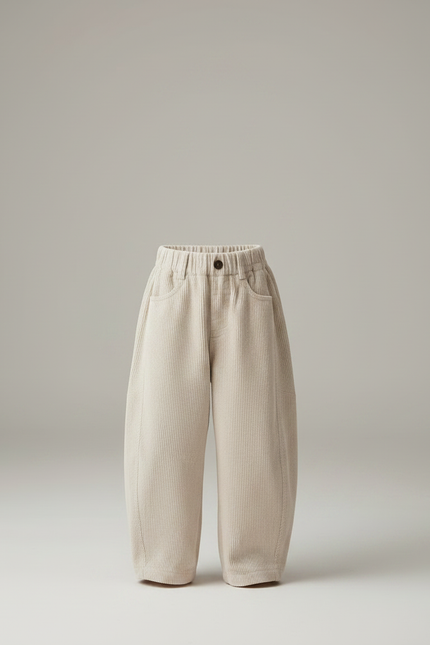 Pantalon Japonais Fille Beige Ample - Cordé - vue 3