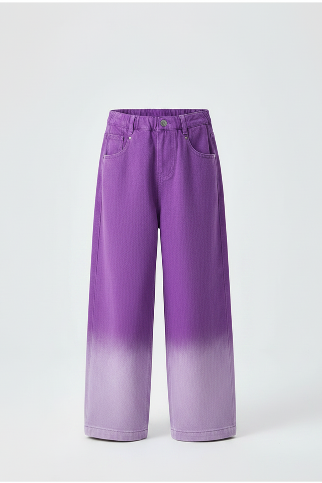 Pantalon Japonais Dégradé Violet Ample Enfant Denim - Jean - vue 3