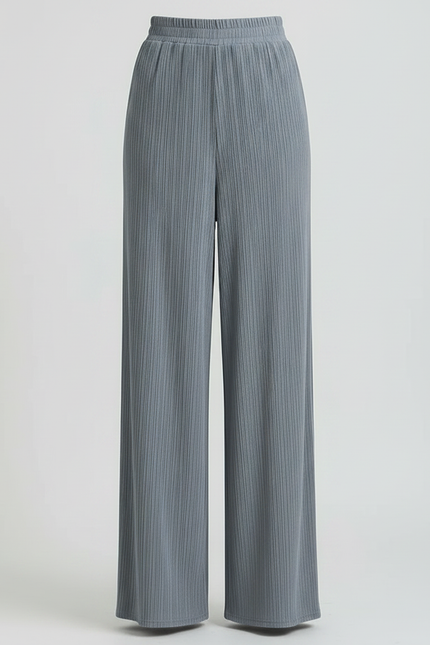 Pantalon Japonais Gris Plissé Fluide Ample Décontracté - Maille - vue 3