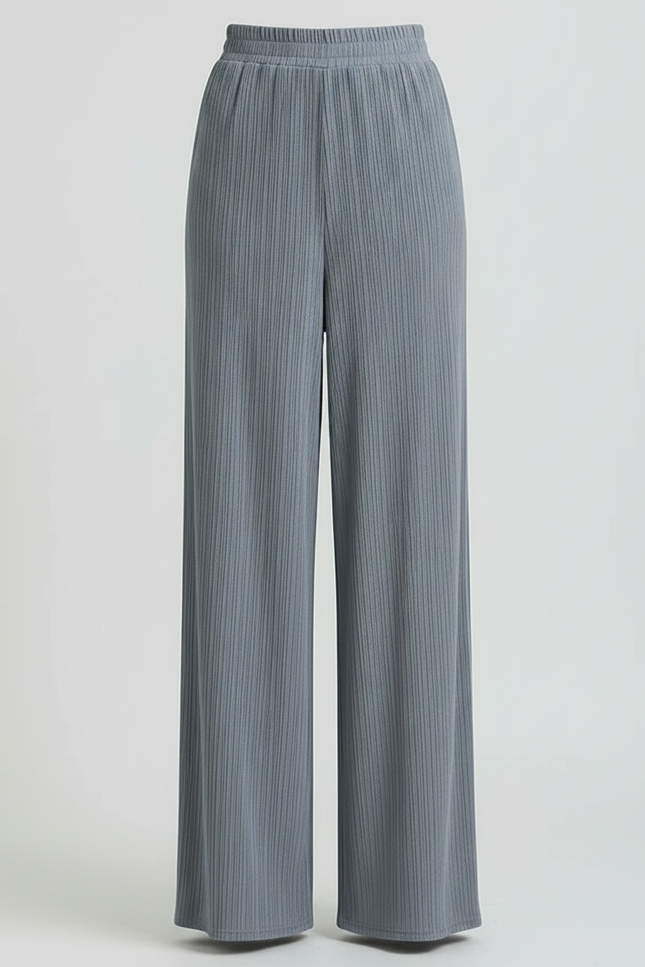 Pantalon Japonais Gris Plissé Fluide Ample Décontracté - Maille - vue 3