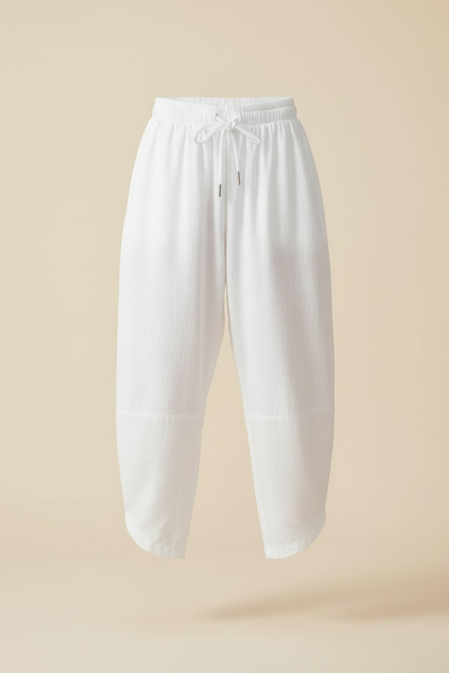 Pantalon Japonais Fille Ample Coton - Blanc Molleton - vue 3
