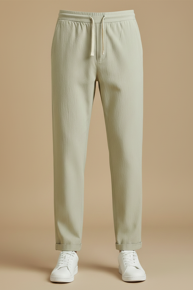 Pantalon Japonais Vert Kaki Ample Coton Lin Homme - vue 3
