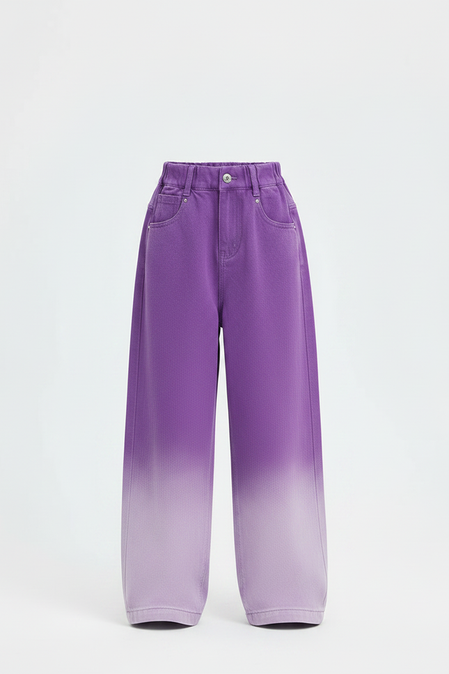 Pantalon Japonais Violet Dégradé Ample Coton Enfant - Jean - vue 3