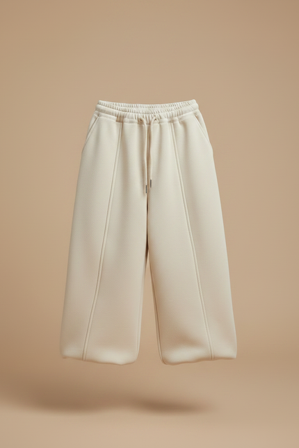 Pantalon Japonais Crème Ample Molleton Enfant - Beige - vue 3