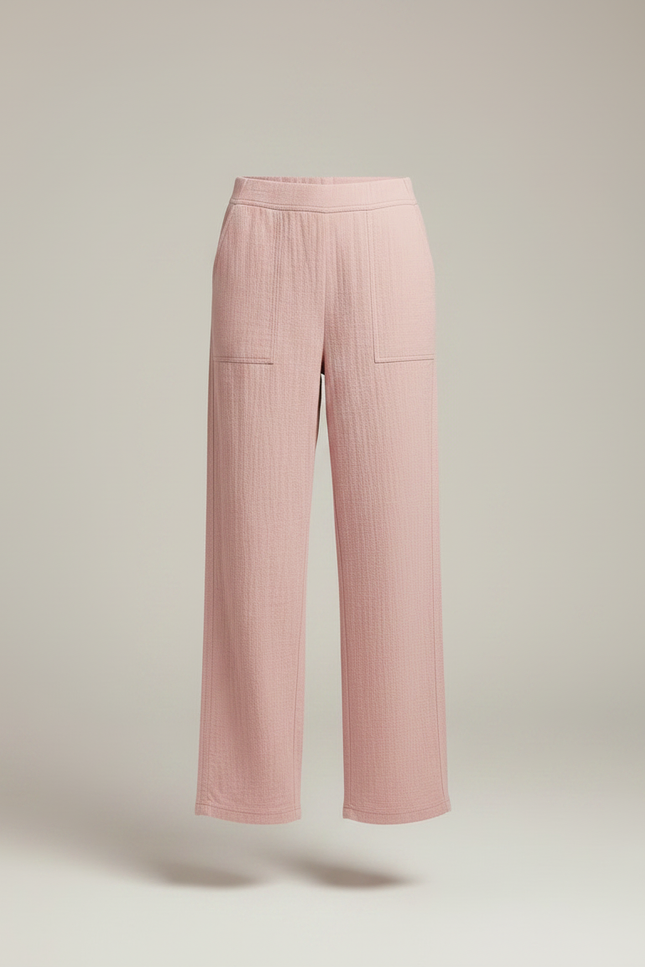 Pantalon Japonais Rose Ample Crêpe Confortable Estival - Coton - vue 3