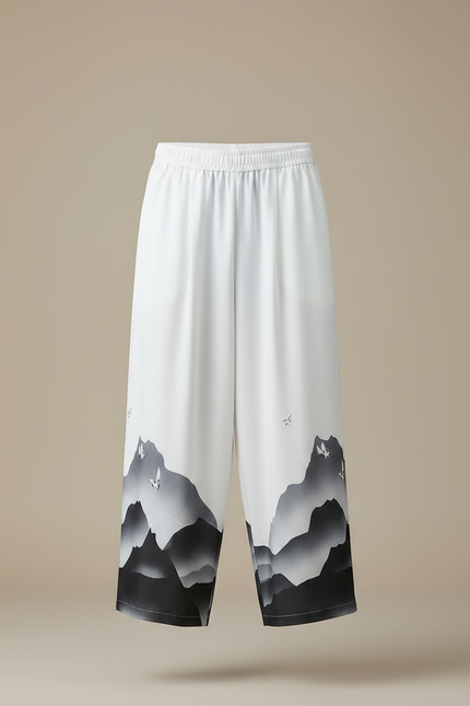 Pantalon Japonais Blanc Ample Montagne Décontracté Homme - Polyester - vue 3