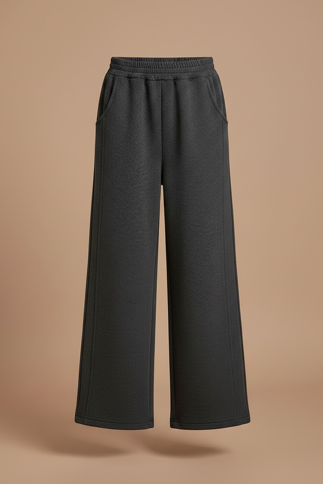 Pantalon Japonais Gris Ample Molleton Chaud Confortable - vue 3