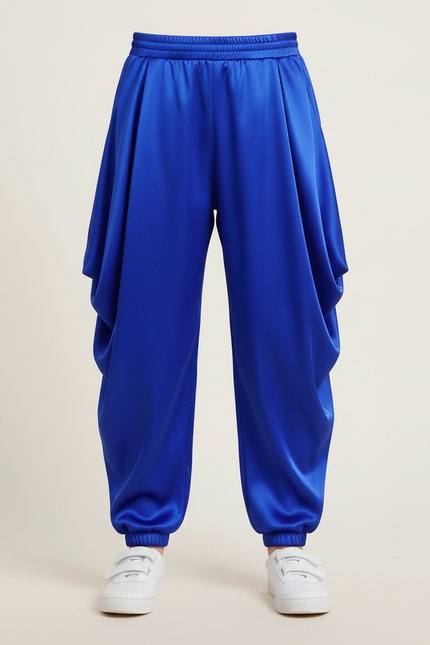 Pantalon Japonais Bleu Satin Ample Enfant Fête - vue 3