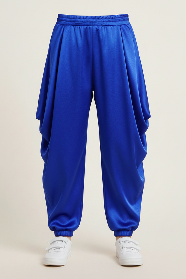 Pantalon Japonais Bleu Satin Ample Enfant Fête - vue 3