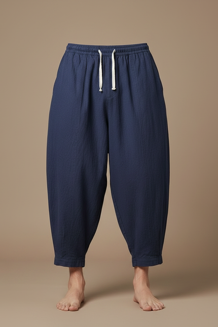 Pantalon Court Japonais Homme - Marine Lin - vue 3