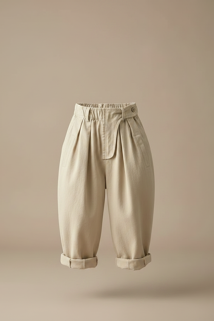Pantalon Japonais Ample Beige Coton Enfant - vue 3