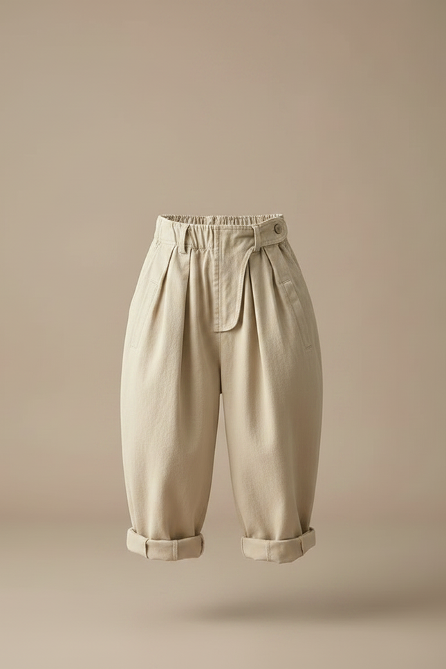 Pantalon Japonais Ample Beige Coton Enfant - vue 3