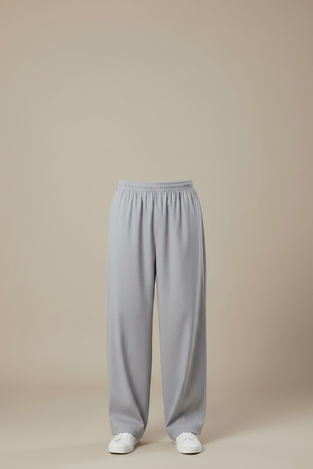 Pantalon Japonais Gris Ample Décontracté Homme - Gabardine - vue 3