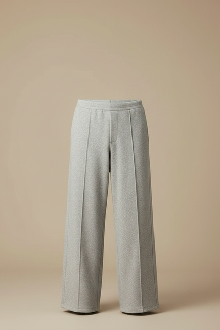 Pantalon Japonais Gris Ample Coton Confortable Décontracté - Molleton - vue 3