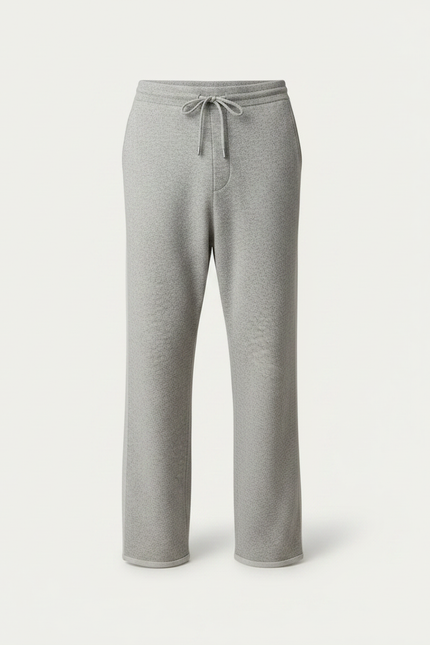 Pantalon Japonais Gris Laine Tricoté Ample Décontracté Homme - vue 3