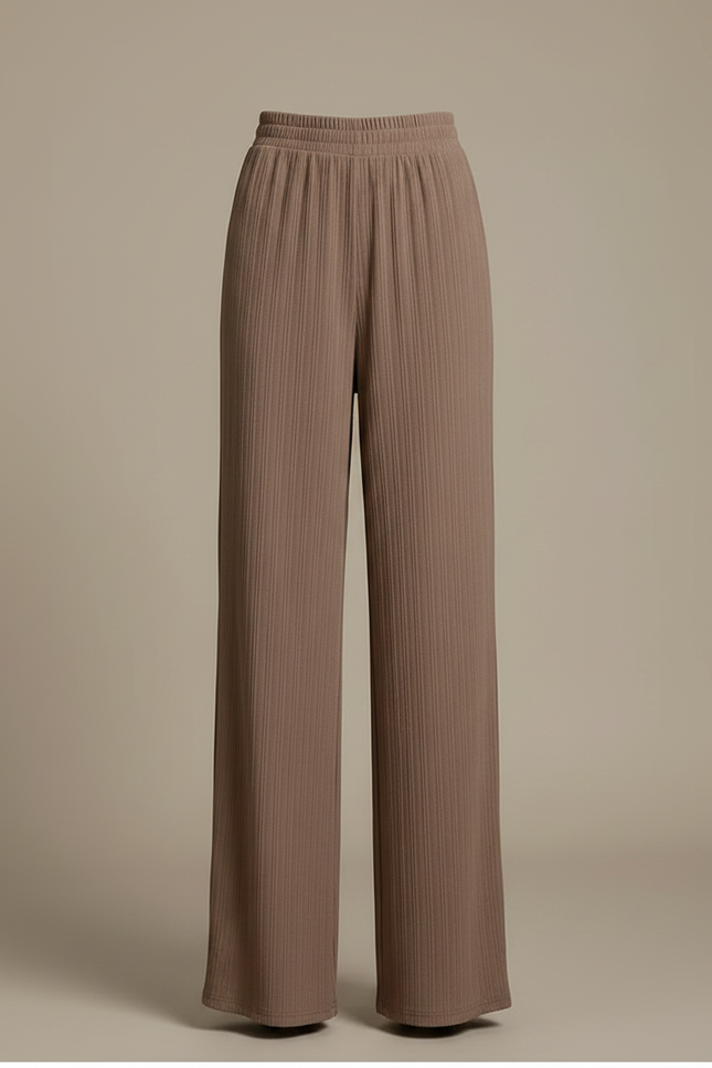 Pantalon Japonais Marron Plissé Ample Fluide Décontracté - Maille - vue 3