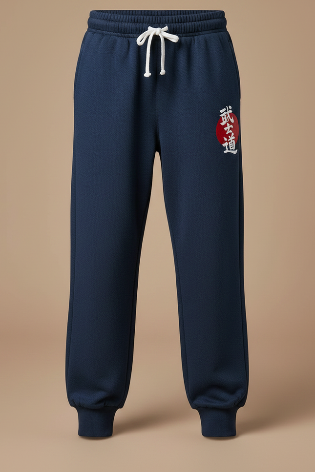 Pantalon Japonais Bleu Marine Bushido Coton Molletonné Décontracté - vue 3