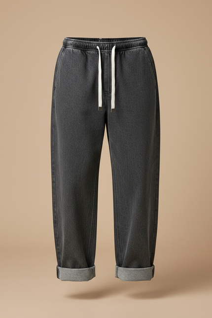 Pantalon Japonais Gris Ample Denim Décontracté Homme - Jean - vue 3